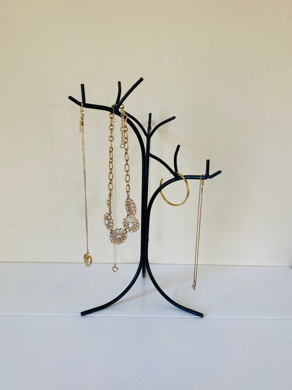 Jewelry Tree Organizer Jewelry Holder Display Stand for Necklaces Black Hand Forged Wrought Iron Etsy