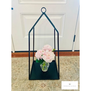 Large Metal Lantern Candle Holder, Rustic Décor, Wedding Decoration, Hanging Lantern, Table Centerpiece, Black Wrought Iron, Farmhouse Style