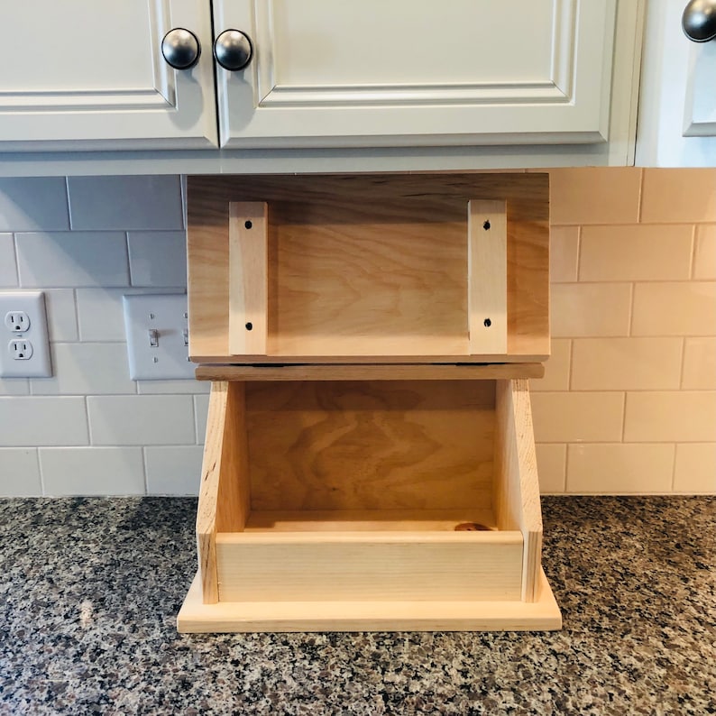 Wood Storage Box Kitchen Rustic Home Decor