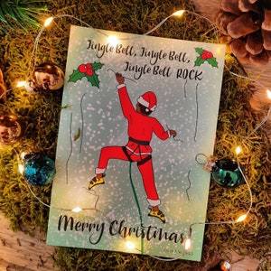 Buon Natale! - Biglietto di auguri per arrampicata su roccia, arrampicate, scalatore, celebrazione, bouldering,