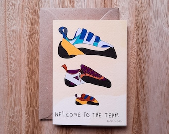 Welcome to the team! - Rock climbing greeting card, congratulations, baby, newborn, pregnant climber, little climber on the way