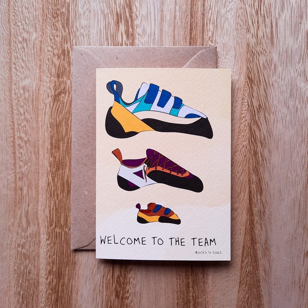 Welcome to the team! - Rock climbing greeting card, congratulations, baby, newborn, pregnant climber, little climber on the way