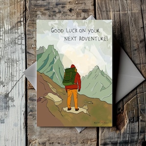 Bonne chance dans vos nouvelles aventures !  - Carte postale d'escalade, escalade, engagé, cadeau d'escalade, voyageur, randonnée