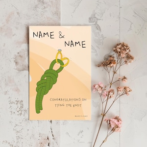 CARTE PERSONNALISÉE - Félicitations pour avoir noué le nœud - Carte postale d'escalade, amour, escalade, fiancés, cadeau d'escalade, Mariage