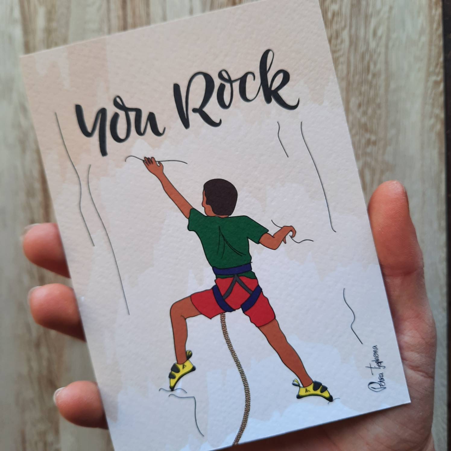 Du rockst! Grußkarte zum Klettern Kletterer, alles Gute zum