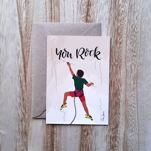 Você é demais! - Cartão de felicitações de escalada - alpinista, feliz aniversário, você é o melhor, boulder, montanha, aventura, escalada tradicional