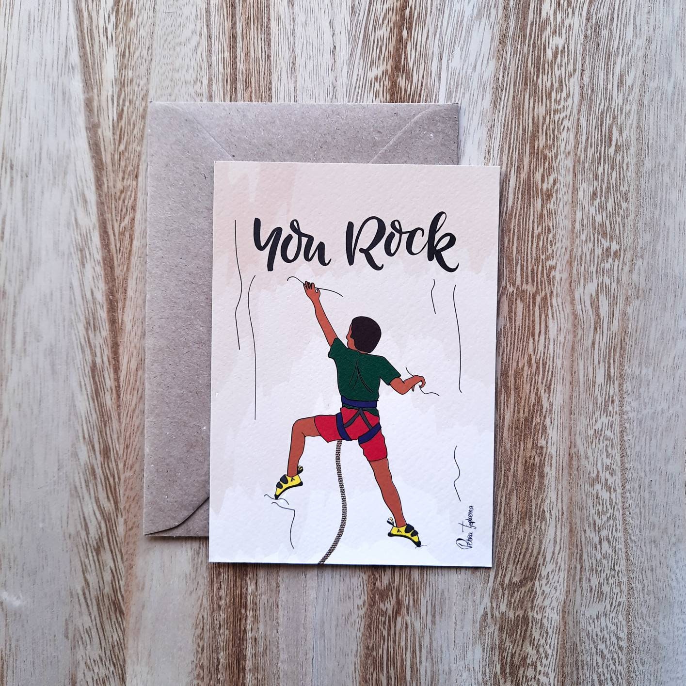 Du rockst! Grußkarte zum Klettern Kletterer, alles Gute zum