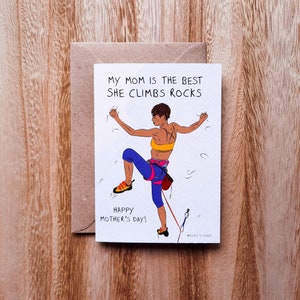 Mia mamma è la migliore, scala le rocce - Biglietto di auguri per arrampicata su roccia, festa della mamma, mamme che arrampicano, mamma è la migliore, mamma che arrampica