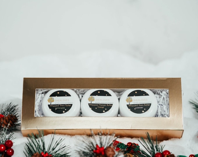Sample Pack, 3-2oz Shea Butter samples, Ultimate Whipped Body Butter Variety Pack, Shea Butter Gift