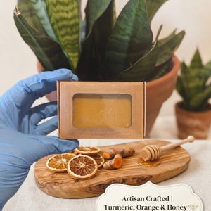 Turmeric, Orange, & Honey 4.5oz Bar Soap, Nourishing Shea Butter Soap, Vegan Friendly