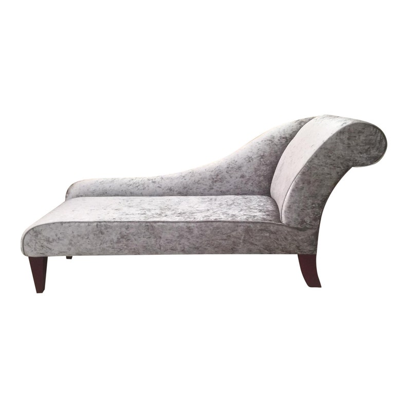 Chaise Longue/Day Bed in Luxurious Silver Crushed Velvet Etsy