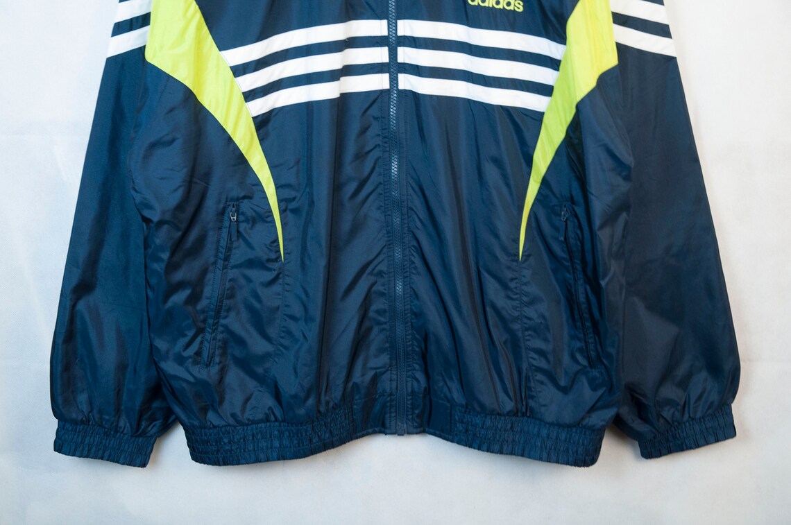 Vintage ADIDAS men's track jacket Size L authentic green Etsy