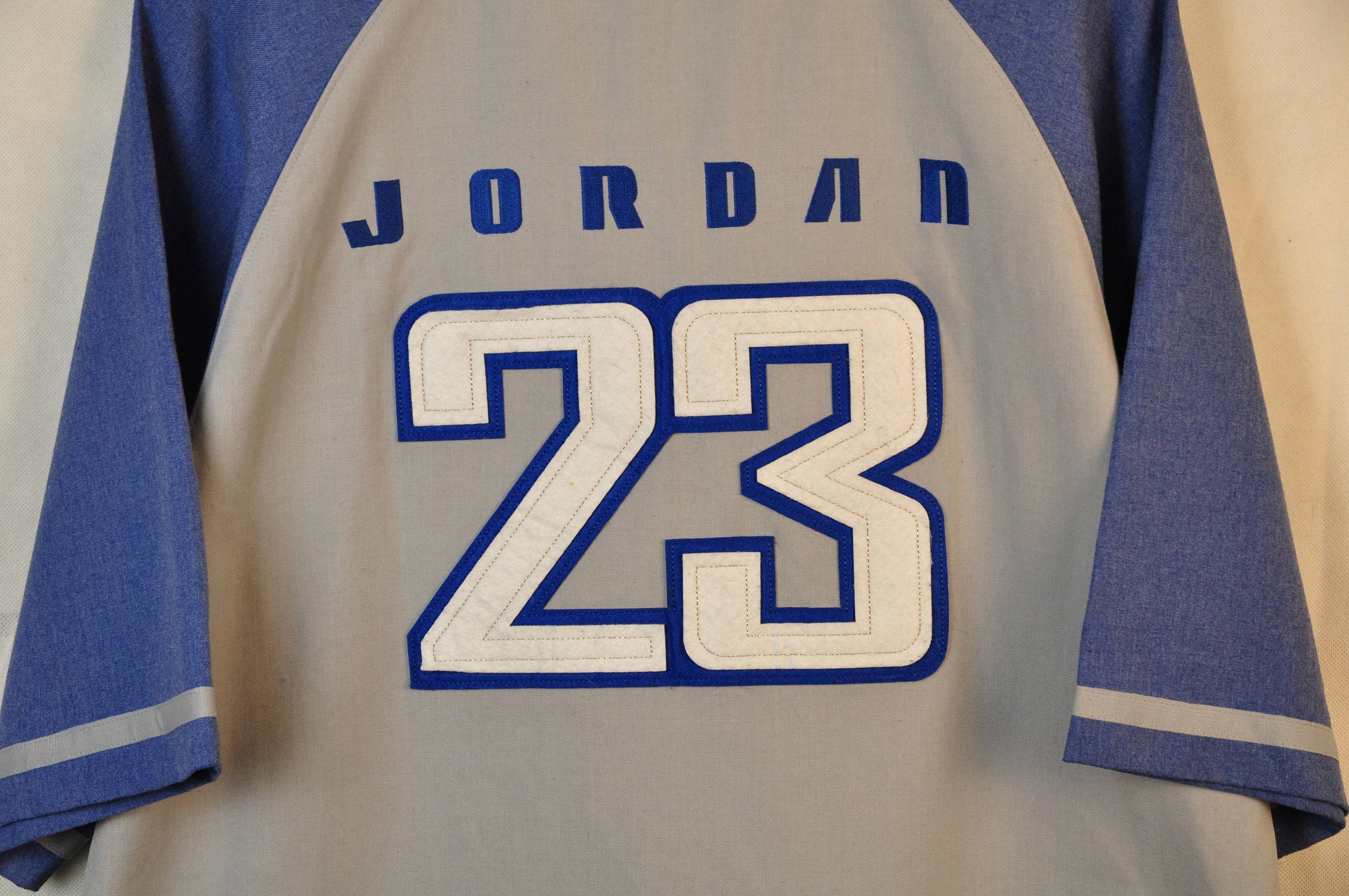 Vintage Air Jordan TShirt 23 Big Logo Size L Blue Gray Etsy