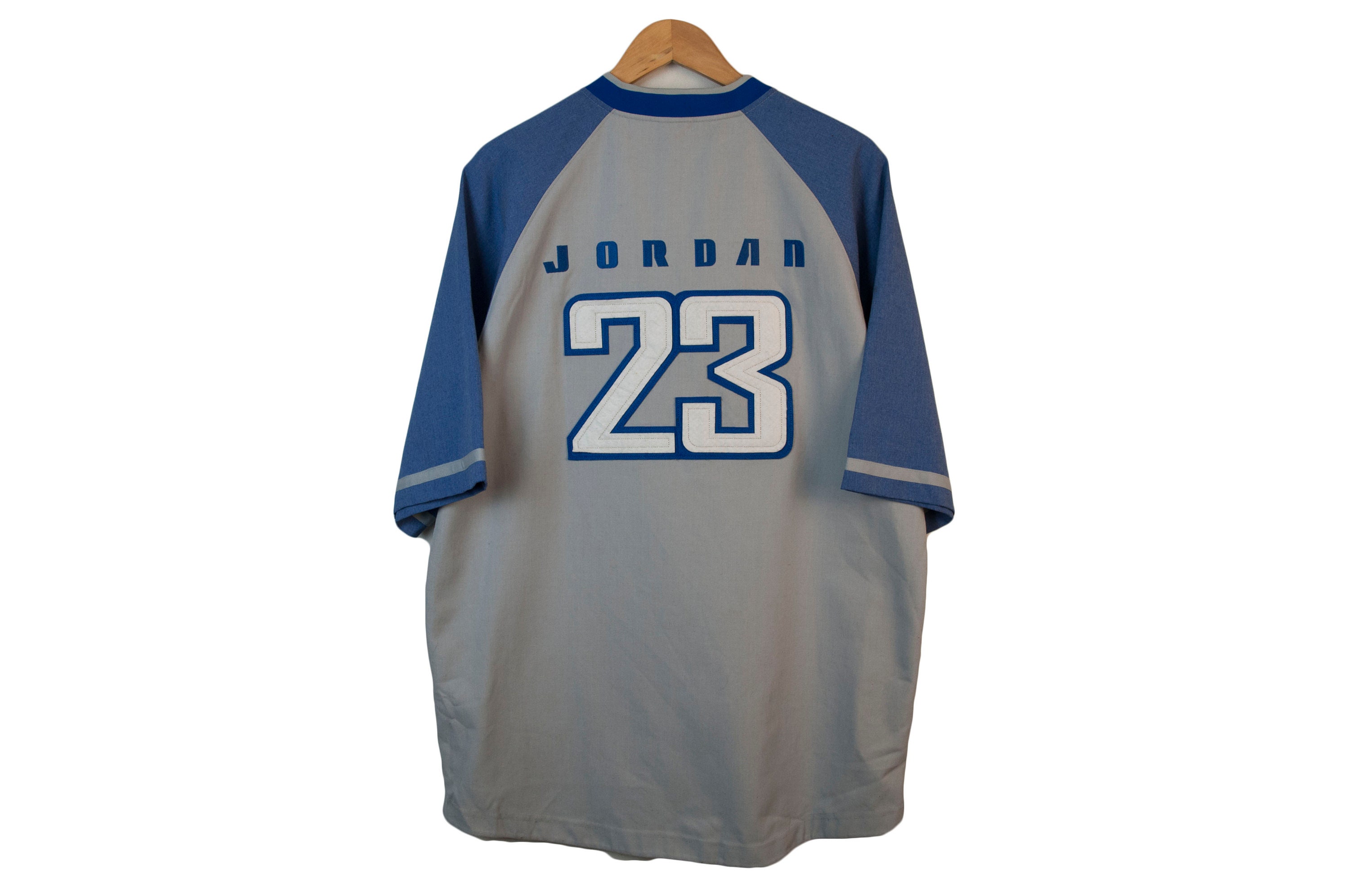 Vintage Air Jordan TShirt 23 Big Logo Size L Blue Gray Etsy