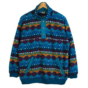 Vintage Aztec Fleece Jacket Size S 