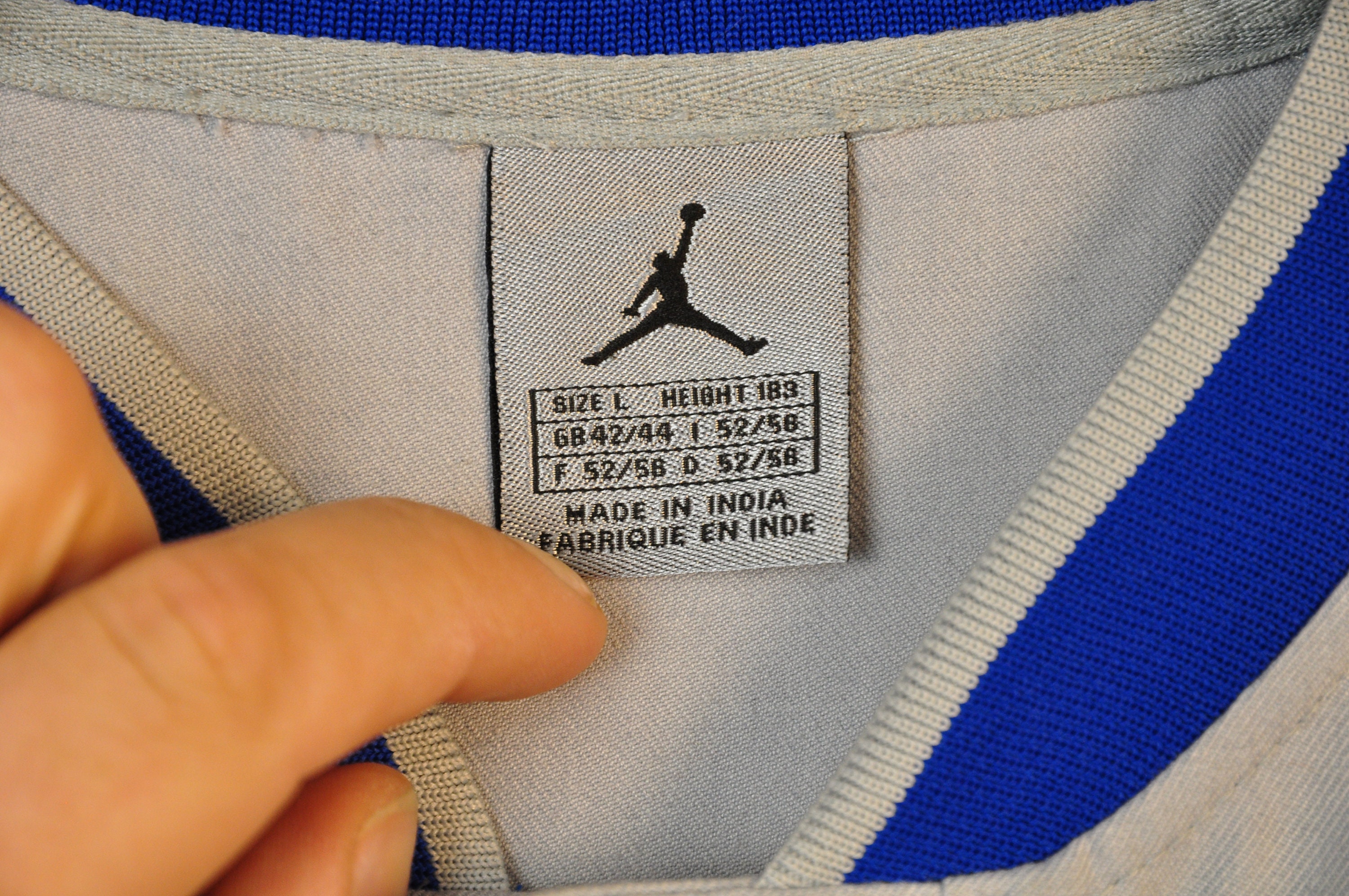 Vintage Air Jordan TShirt 23 Big Logo Size L Blue Gray Etsy