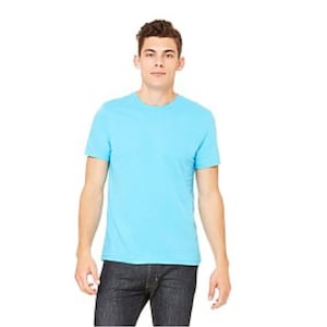 Bella + toile, t-shirt unisexe à manches courtes en jersey, t-shirt uni, toutes les couleurs nécessaires, aller avec TOUTES les tenues, toutes les couleurs, t-shirt vierge