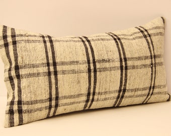 Kilim Lumbar Pillow Cover 12x47 Ft 30x120 Cm Extra Long Bedding Pillow Turkish Handmade Decorative Home Design OY-71