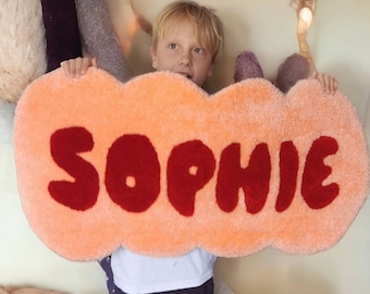 Personalized Kids Rug: Tufted Name Carpet, Nursery Decor