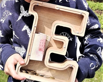 Gepersonaliseerde houten spaarvarken: spaarpot voor kinderkamerdecoratie
