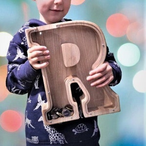 Hucha personalizada, hucha de madera para niños, hucha para niñas, decoración de guardería, regalo para niños, regalo del día de la madre, primera hucha