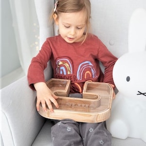 Alcancía de madera, Banco de monedas de letras para niños, Espardosa de madera, Banco de madera, Regalo para nietos, Regalo para niños, Regalo personalizado para niños