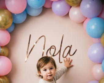 Personalized Gold Mirror Baby Name Sign – Nursery Wall Decor