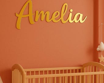 Personalized Gold or Silver Baby Name Sign: Nursery Wall Decor