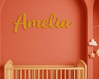 Custom Gold or Silver Baby Name Sign: Nursery Wall Decor