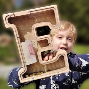Caja de dinero personalizada para niños, Hucha de madera para niños, Decoración de guardería, Regalo recién nacido, Regalos para niños Hucha personalizada, Hucha