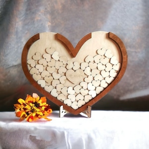 Wedding Guest Book Alternative, Heart Guestbook with stand, Wedding Guest Book, Drop Box Guest Book, Guest Book Wedding, Wedding Gift
