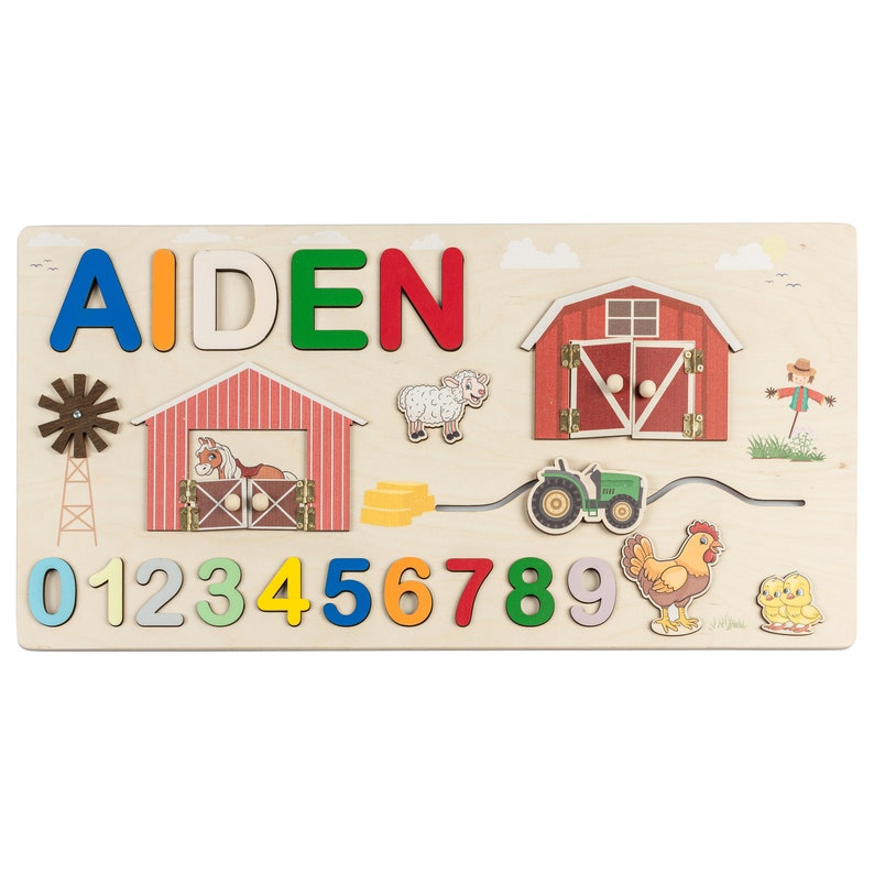 Wooden Baby Puzzle Nursery Decor Newborn Gift Spring Gift Etsy