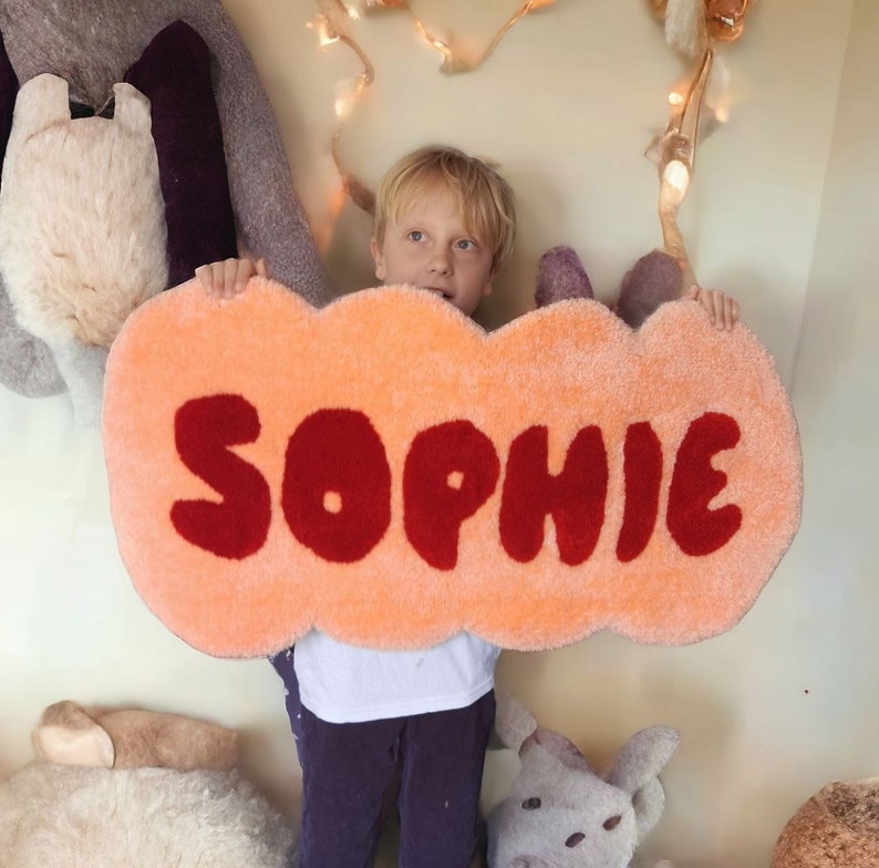 Custom Tufted Rugs Name Area Carpet, Personalized Name Cool Rugs