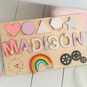 Wooden puzzle for kids, Personalized busy board, baby shower gift, name puzzle, wooden name puzzle, personalized puzzle, personalized gift