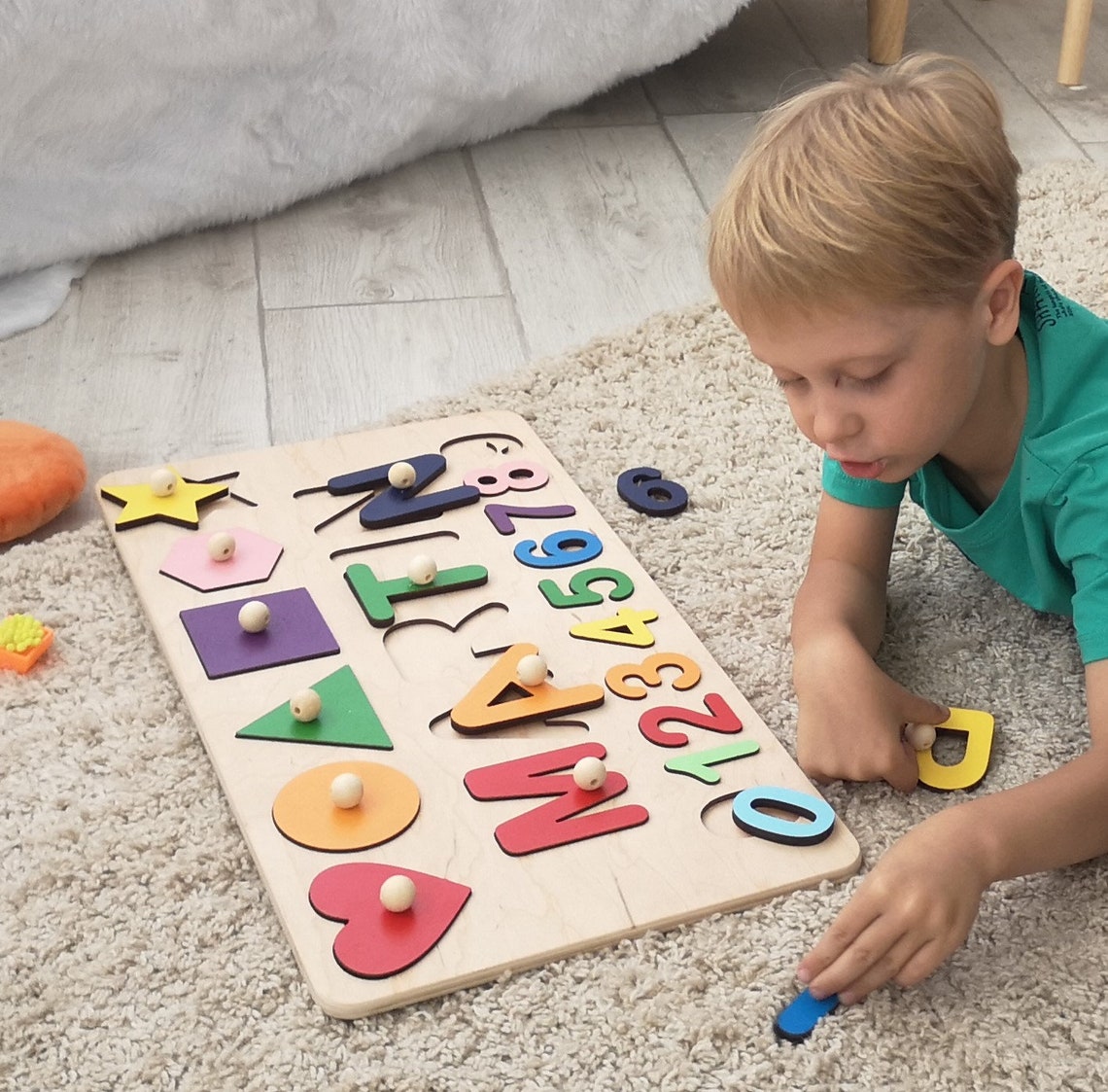 Personalized Baby Puzzle Name Puzzle With Pegs Busy Puzzle Etsy