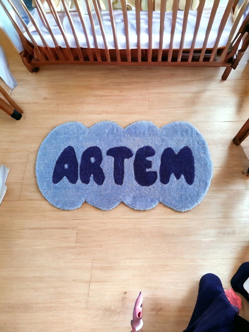 Custom Tufted Rugs Name Area Carpet, Personalized Name Cool Rugs