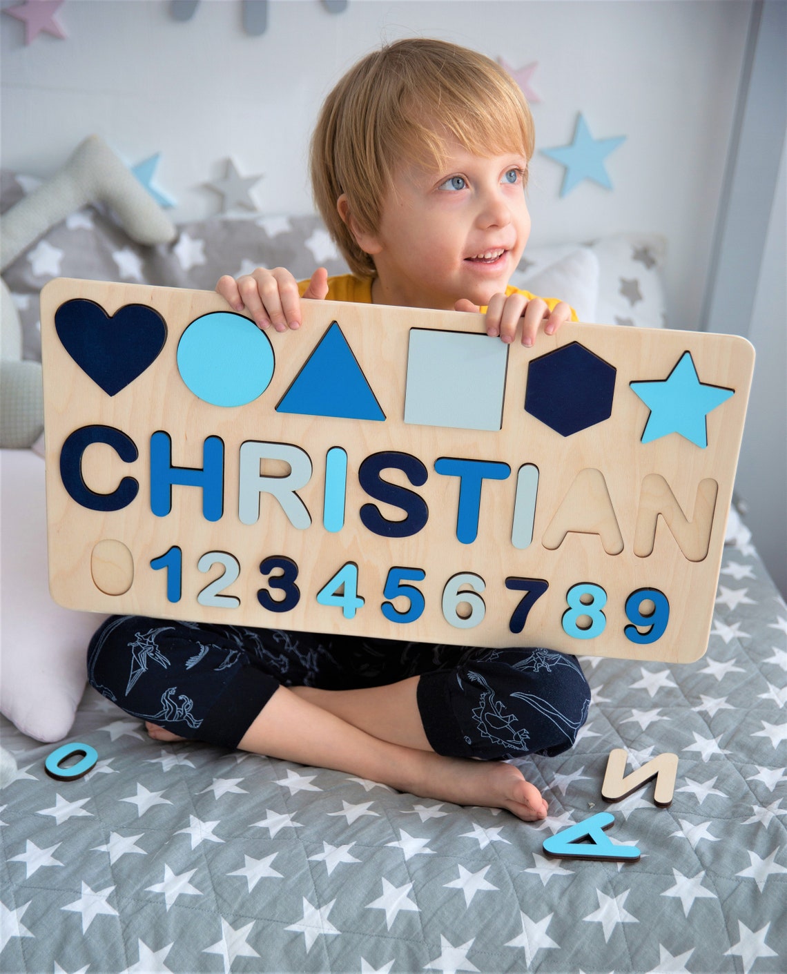 Personalized Baby Puzzle Name Puzzle With Pegs Busy Puzzle Etsy