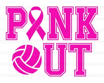 Pink Out Volleyball SVG | Breast Cancer Awareness Designs | Perfect for Cricut & Silhouette | Png, SVG, Eps Digital Download