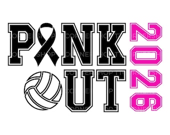 Pink Out Volleyball 2026 SVG | Breast Cancer Awareness Cutting File | Cricut & Silhouette Compatible | Instant Digital Download