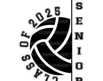 Class of 2025 Volleyball Senior SVG | Perfect for Cricut and Silhouette | Customizable Graduation Design for T-Shirts and More