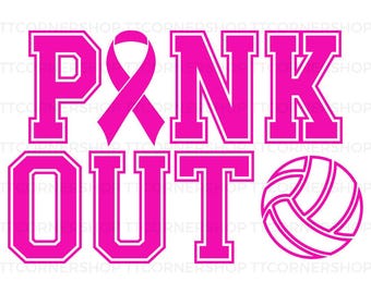 Pink Out SVG for Volleyball | Breast Cancer Awareness Designs | Perfect for Cricut & Silhouette | Png, SVG, Eps Digital Download