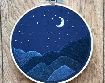 Preprinted Fabric thread hoop needle Peaceful Whimsy Modern Hand Embroidery Kit peace sign Embroidery Kit Complete kit includes Pattern