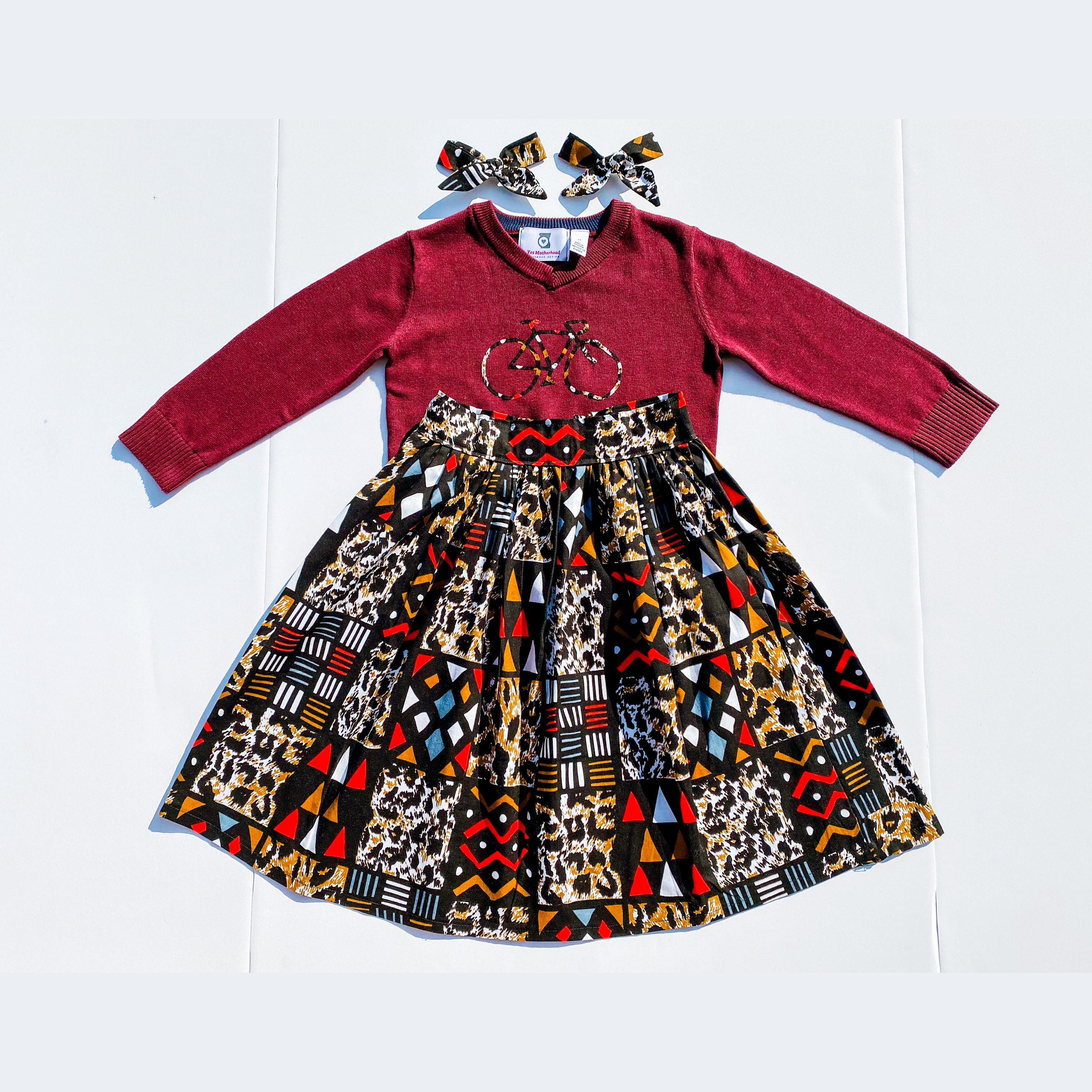 Baby Girl Ankara Skirt and Top, Girls Ankara Maxi Skirt and Top Set, African Print Clothes for