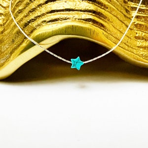 Turquoise 6mm Star Necklace | Gift | Personalised Gift | Charm Necklace | Silver Necklace | Gold Necklace | Star | Star Necklace | Turquoise