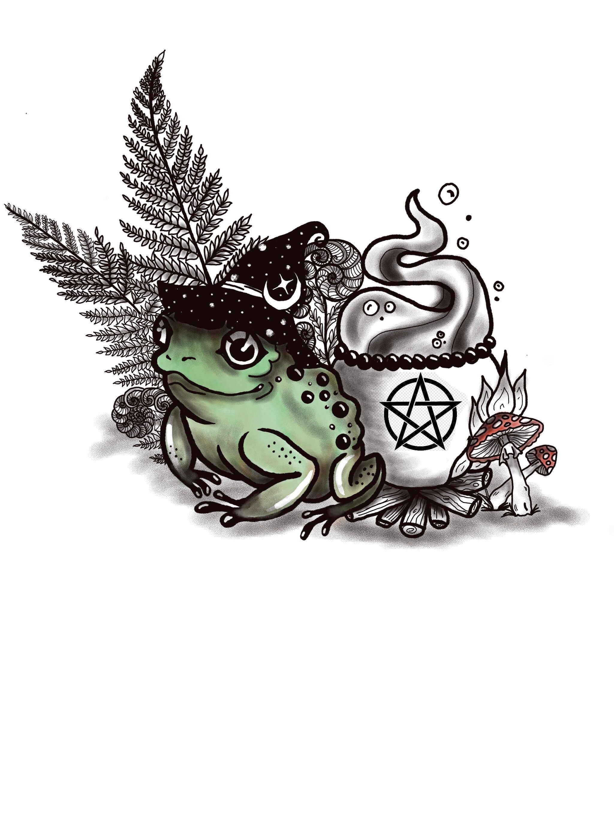 ZeroFiveTattoo  Repost  lgnjgraphics Out of the lucent blizzard  came forth the Crystal Skull Wizard  Frog wizard tattoo from my  flashbook done zerofivetattoo Zagreb I have some free space this