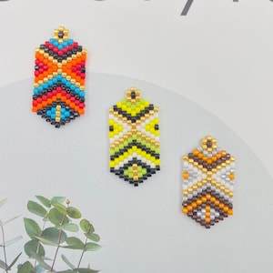 4pcs Miyuki Beaded Bar Rhombus Connector Charm Seed Beads Pendant for Bracelet Earring Necklace DIY Jewery Making components 35X10mm