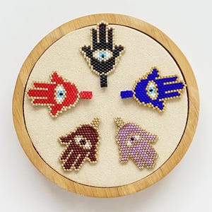 Hamsa Hand Beaded Charm,Miyuki Seed Beads Hand of Fatima Pendant For Jewery Making,DIY Supplies,Bead Charm for handcraft,jewelry accessories