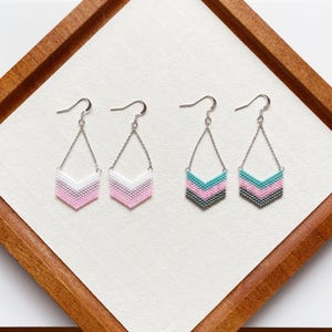 Handmade Long Dangle Earrings,boho jewelry,handcrafted with Miyuki Delica Seed Beads,unique design earring gift for her Beaded Chandelier