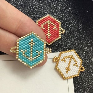 4pcs Miyuki Beaded Boat Anchor Connector Charm Seed Beads Pendant for Bracelet Earring Necklace DIY Jewery Making components 16mmX15mm