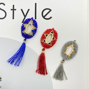 4pcs Miyuki Beaded Tassels Connector Charm Seed Beads Pendant for Bracelet Earring Necklace DIY Jewery Making components